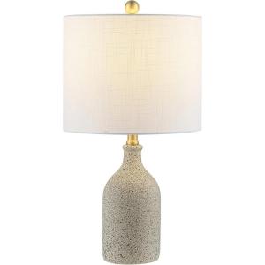 SAFAVIEH Lighting Collection Gunnar Farmhouse Grey Speckled Ceramic 23-inch Bedroom Living Room Home Office Desk Nightstand Table Lamp (LED Bulb Included)