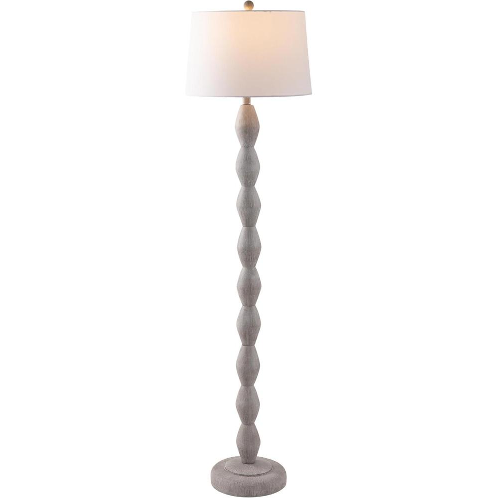 image:imageSAFAVIEH Lighting Collection Georgia Washed Grey Resin Floor Lamp 61Inch Tall Modern Standing Lamp with Rotary Switch FLL4153AWashed Grey