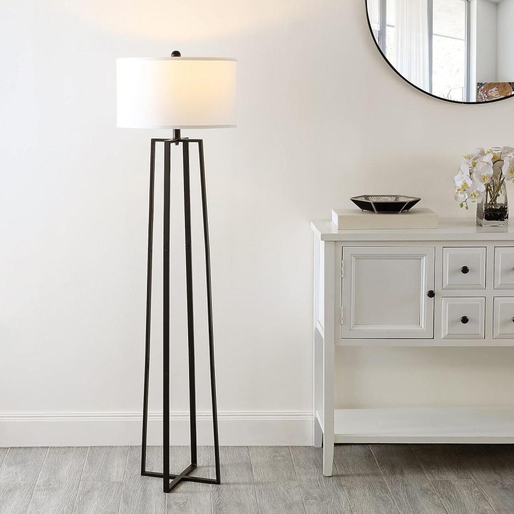 image:imageSAFAVIEH Lighting Collection Kairi Modern Black 60inch Floor Lamp LED Bulb Included