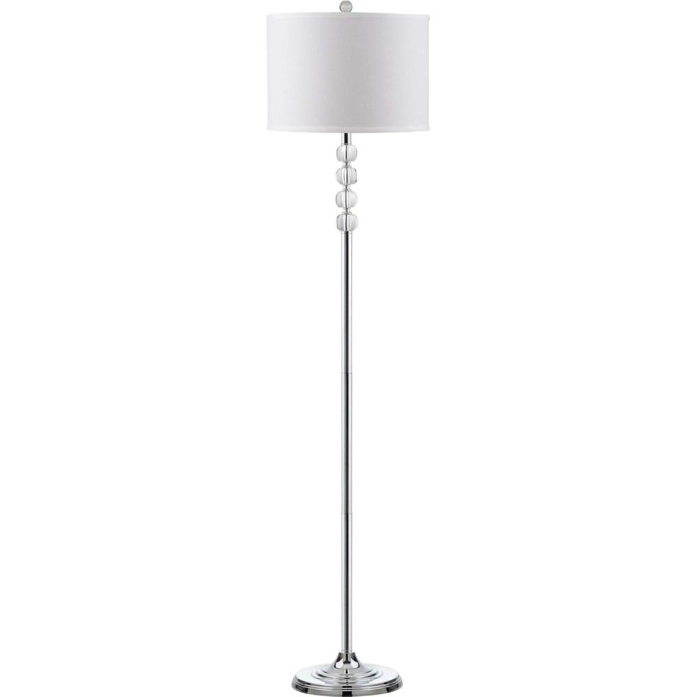 image:imageSAFAVIEH Lighting Collection Vendome Clear Crystal Chrome 60inch Living Room Bedroom Home Office Standing Floor Lamp LED Bulb Included