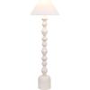 SAFAVIEH Lighting Collection – Lanie White Washed Resin Floor Lamp, 66-Inch Tall Modern Standing Lamp with Empire Shade & Rotary Switch (FLL4145A)(White Washed)