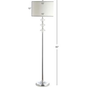 SAFAVIEH FLL4067A Lighting Collection Lottie White and Chrome 60-inch Floor Lamp, H