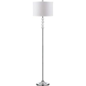 SAFAVIEH Lighting Collection Vendome Clear Crystal/ Chrome 60-inch Living Room Bedroom Home Office Standing Floor Lamp (LED Bulb Included)