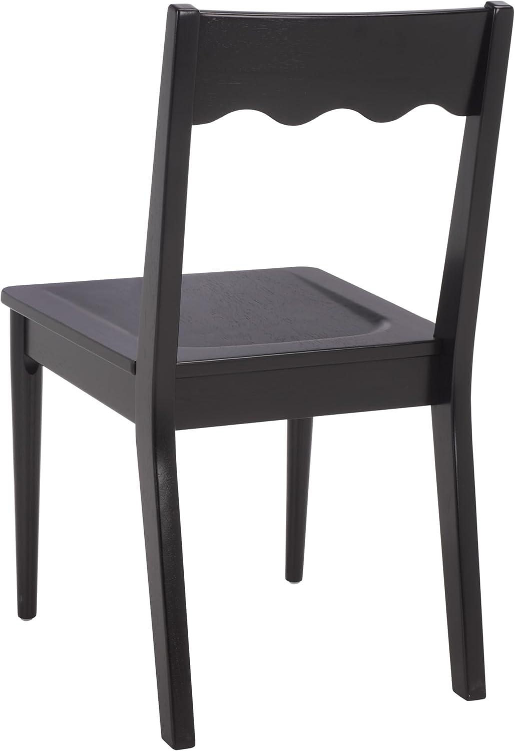image:imageSAFAVIEH Home Collection Rosetty Black Scallop Solid Wood Dining Chair Set of 2 Country Cottage Farmhouse Design DCH9220BSET2Black