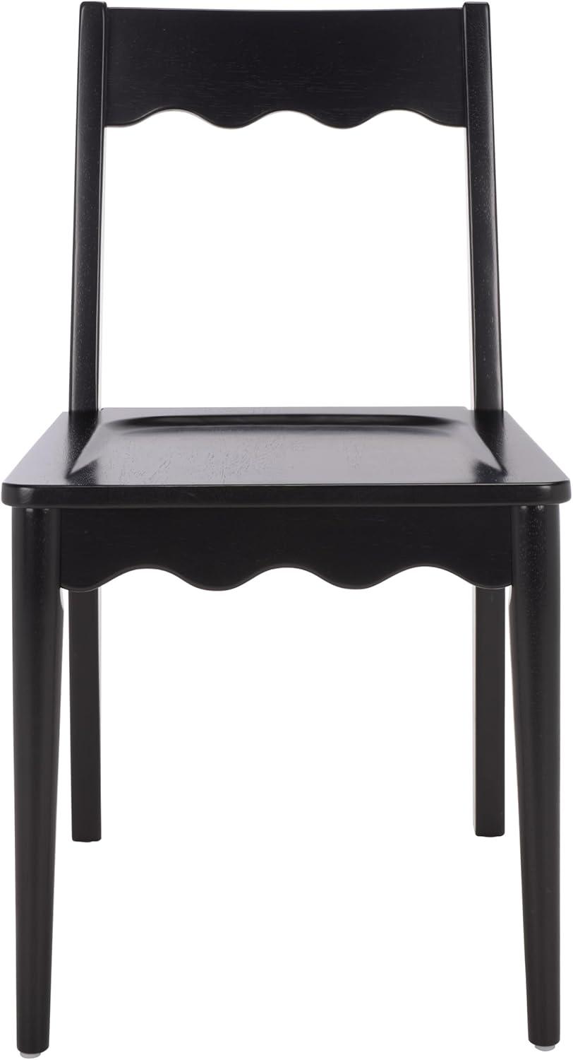 image:imageSAFAVIEH Home Collection Rosetty Black Scallop Solid Wood Dining Chair Set of 2 Country Cottage Farmhouse Design DCH9220BSET2Black