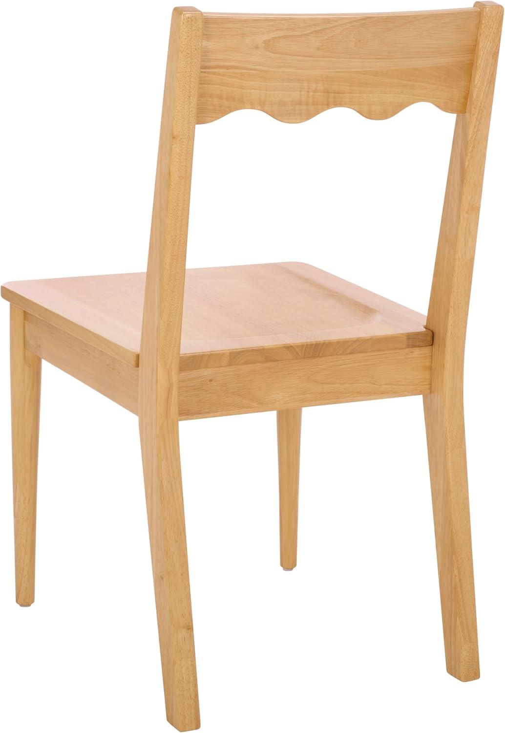 image:imageSAFAVIEH Home Collection Rosetty Black Scallop Solid Wood Dining Chair Set of 2 Country Cottage Farmhouse Design DCH9220BSET2Natural