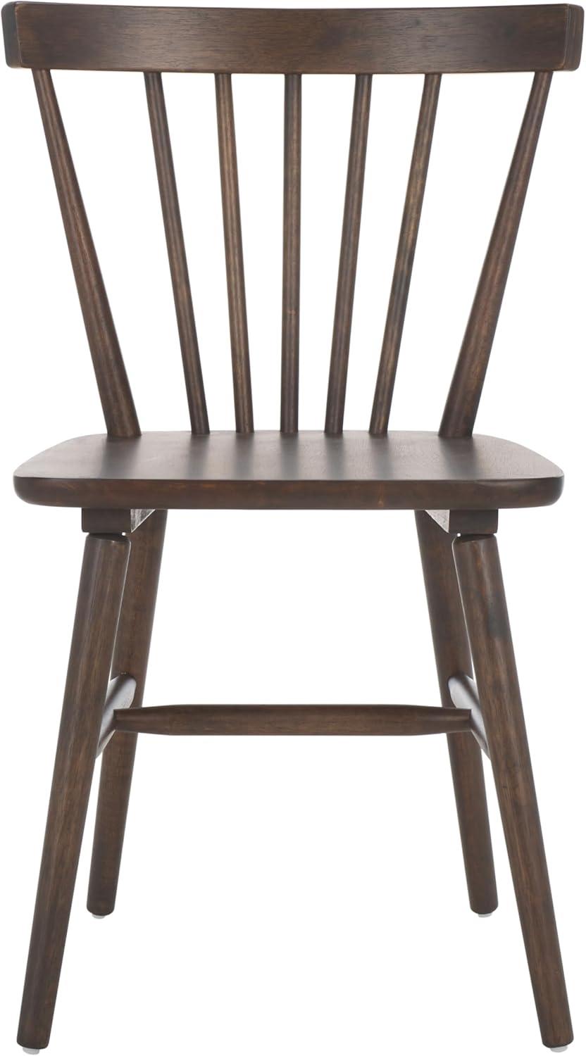 image:imageSAFAVIEH Home Collection Winona Set of 2 Walnut Windsor Farmhouse Dining Chairs Spindle Back Wood Chairs Classic Casual Seating DCH8500GSET2Dark Walnut