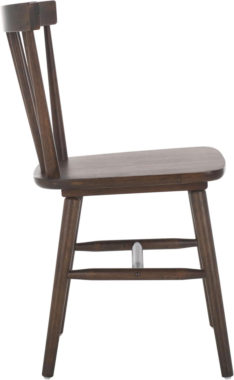 image:imageSAFAVIEH Home Collection Winona Set of 2 Walnut Windsor Farmhouse Dining Chairs Spindle Back Wood Chairs Classic Casual Seating DCH8500GSET2Dark Walnut
