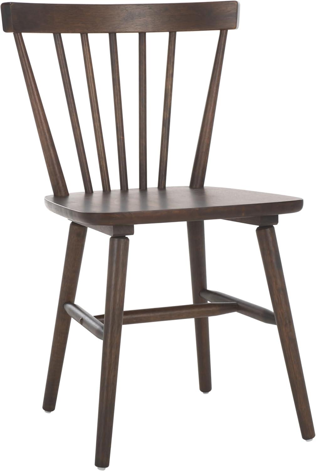 image:imageSAFAVIEH Home Collection Winona Set of 2 Walnut Windsor Farmhouse Dining Chairs Spindle Back Wood Chairs Classic Casual Seating DCH8500GSET2Dark Walnut