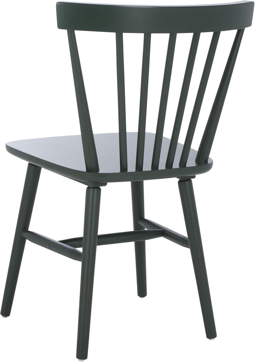 image:imageSAFAVIEH Home Collection Winona Set of 2 Walnut Windsor Farmhouse Dining Chairs Spindle Back Wood Chairs Classic Casual Seating DCH8500GSET2Garden Green