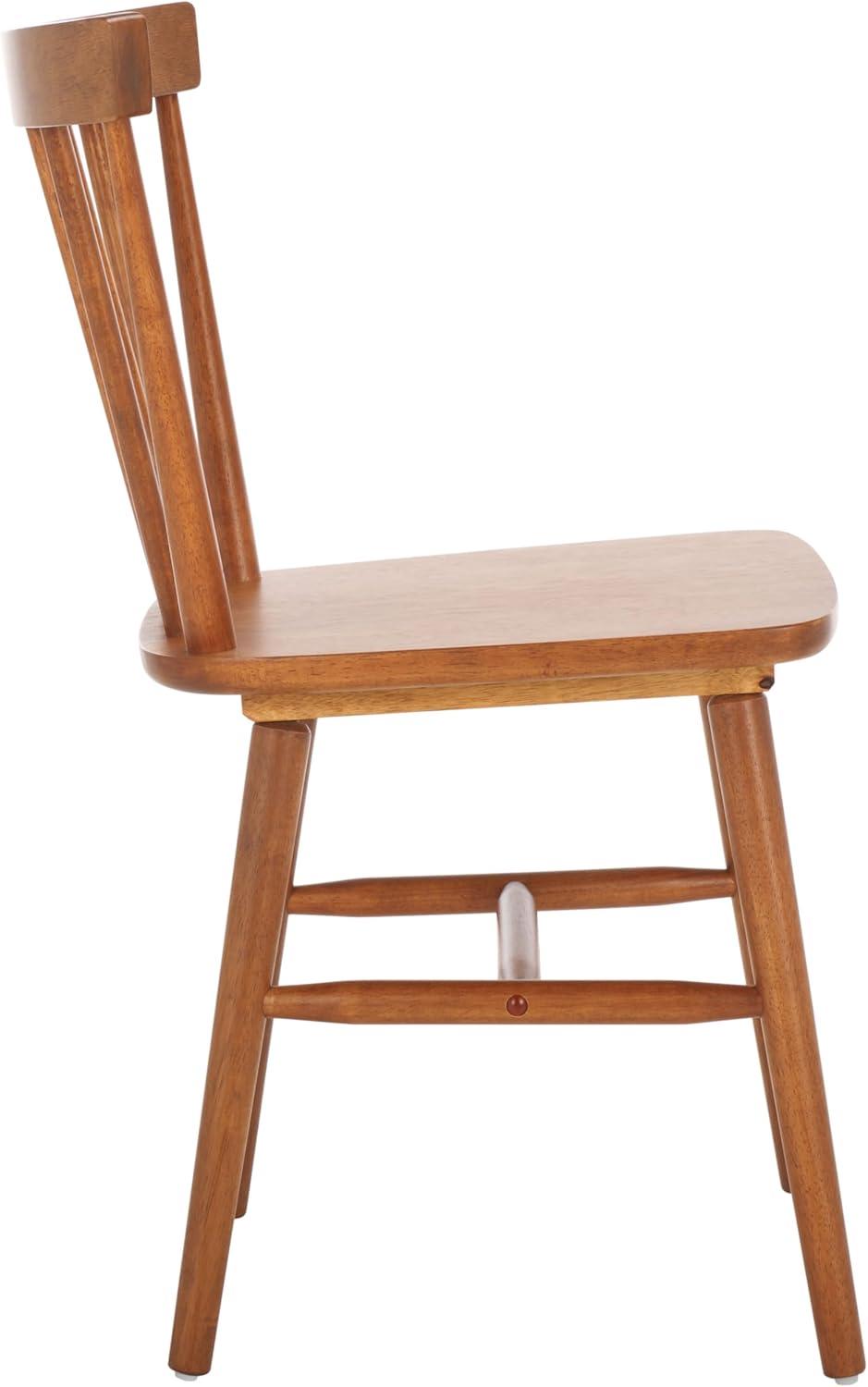 image:imageSAFAVIEH Home Collection Winona Set of 2 Walnut Windsor Farmhouse Dining Chairs Spindle Back Wood Chairs Classic Casual Seating DCH8500GSET2Honey