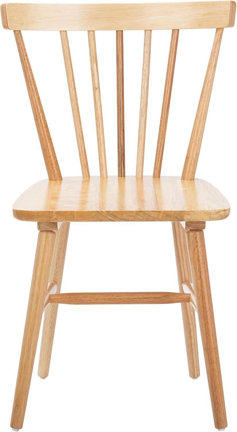 image:imageSAFAVIEH Home Collection Winona Set of 2 Walnut Windsor Farmhouse Dining Chairs Spindle Back Wood Chairs Classic Casual Seating DCH8500GSET2Natural
