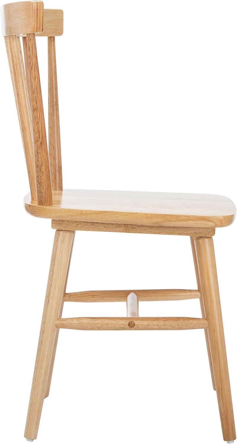 image:imageSAFAVIEH Home Collection Winona Set of 2 Walnut Windsor Farmhouse Dining Chairs Spindle Back Wood Chairs Classic Casual Seating DCH8500GSET2Natural