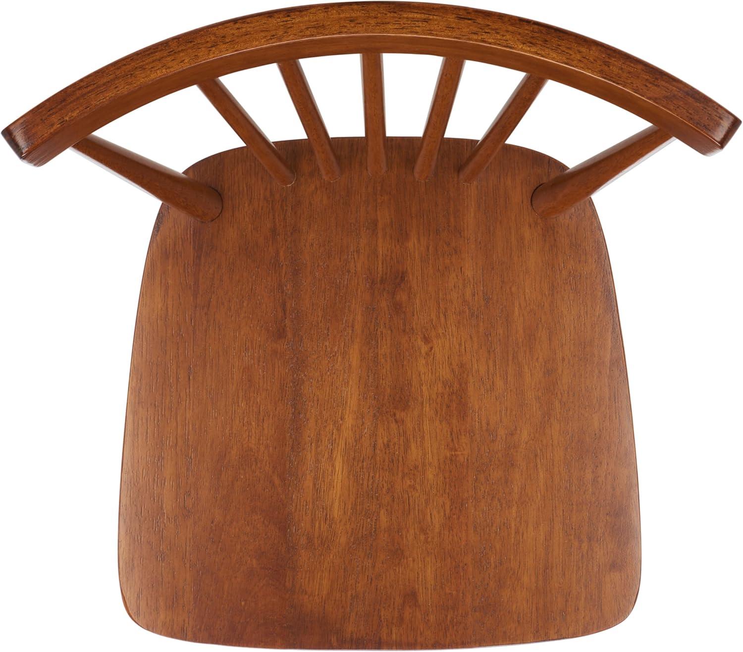 image:imageSAFAVIEH Home Collection Winona Set of 2 Walnut Windsor Farmhouse Dining Chairs Spindle Back Wood Chairs Classic Casual Seating DCH8500GSET2Walnut