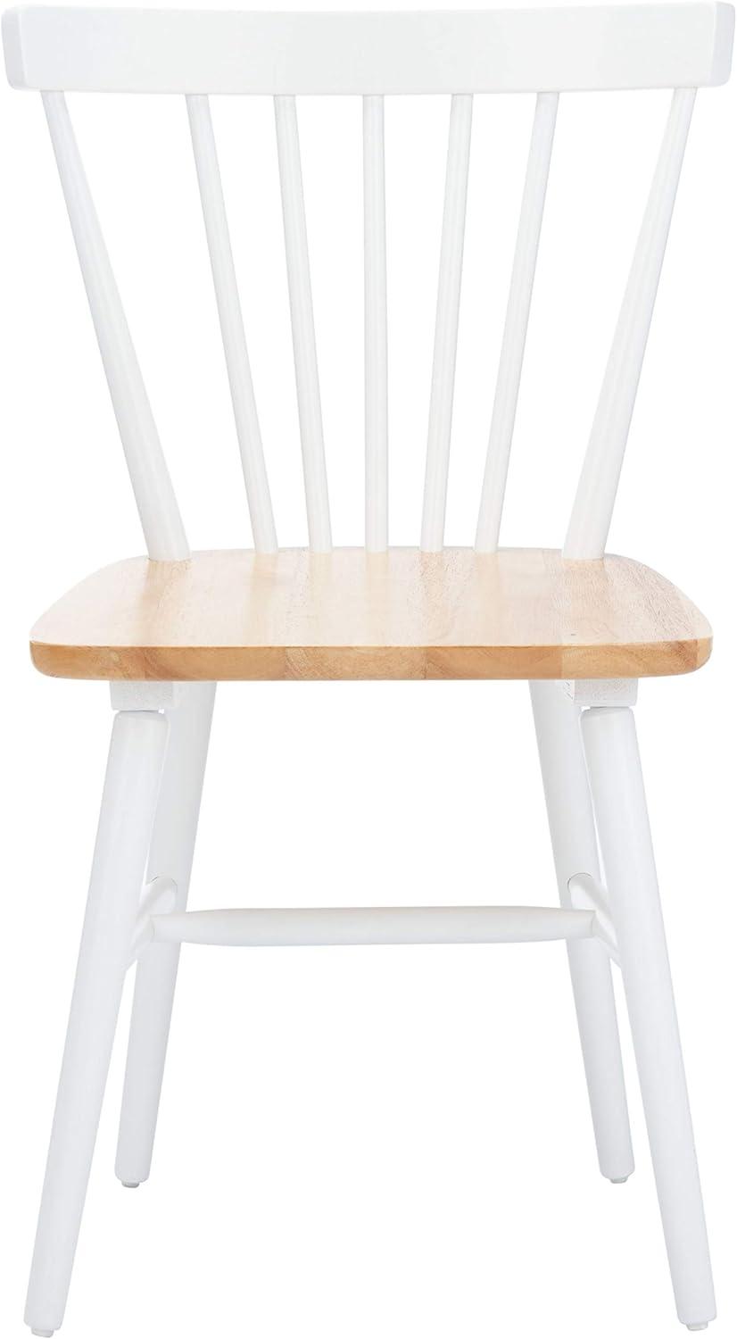 image:imageSAFAVIEH Home Collection Winona Set of 2 Walnut Windsor Farmhouse Dining Chairs Spindle Back Wood Chairs Classic Casual Seating DCH8500GSET2White Natural