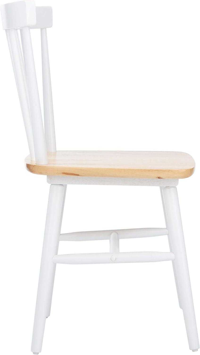image:imageSAFAVIEH Home Collection Winona Set of 2 Walnut Windsor Farmhouse Dining Chairs Spindle Back Wood Chairs Classic Casual Seating DCH8500GSET2White Natural