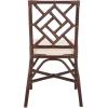 SAFAVIEH Furniture – Bhumi Accent Chair Set of 2 – Coastal Design White & Chocolate Brown Rattan – Fully Assembled – Ideal for Living Room, Bedroom, Dining Space, 19.7″ Seat Height (ACH6509D-SET2)