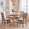 SAFAVIEH Furniture – Bhumi Accent Chair Set of 2 – Coastal Design White & Chocolate Brown Rattan – Fully Assembled – Ideal for Living Room, Bedroom, Dining Space, 19.7″ Seat Height (ACH6509D-SET2)