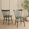 SAFAVIEH Home Collection – Winona Set of 2 Walnut Windsor Farmhouse Dining Chairs, Spindle Back Wood Chairs, Classic Casual Seating (DCH8500G-SET2)(Garden Green)