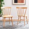 SAFAVIEH Home Collection – Winona Set of 2 Walnut Windsor Farmhouse Dining Chairs, Spindle Back Wood Chairs, Classic Casual Seating (DCH8500G-SET2)(Natural)