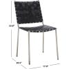 Safavieh Home Collection Wesson Black Woven Leather/Silver Dining Chair (Set of 2) – Fully Assembled(Black/Silver)