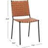 Safavieh Home Collection Wesson Black Woven Leather/Silver Dining Chair (Set of 2) – Fully Assembled(Cognac/Black)