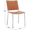 Safavieh Home Collection Wesson Black Woven Leather/Silver Dining Chair (Set of 2) – Fully Assembled(Cognac/Silver)