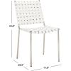 Safavieh Home Collection Wesson Black Woven Leather/Silver Dining Chair (Set of 2) – Fully Assembled(White/Silver)