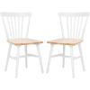 SAFAVIEH Home Collection – Winona Set of 2 Walnut Windsor Farmhouse Dining Chairs, Spindle Back Wood Chairs, Classic Casual Seating (DCH8500G-SET2)(White / Natural)
