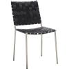 Safavieh Home Collection Wesson Black Woven Leather/Silver Dining Chair (Set of 2) – Fully Assembled(Black/Silver)
