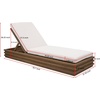 SAFAVIEH Couture Outdoor Collection Barbados Natural/Beige Cushion Solid Wood Chaise Lounge Chair
