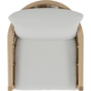 SAFAVIEH Outdoor – Bella Barrel Back Accent Chair – Oak Solid Wood & Ivory – Weather Resistant – Ideal for Patio, Deck, Backyard, 11.6″ Seat Height (PAT7109B)(Oak/Ivory)