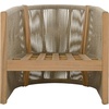 SAFAVIEH Outdoor – Bella Barrel Back Accent Chair – Oak Solid Wood & Ivory – Weather Resistant – Ideal for Patio, Deck, Backyard, 11.6″ Seat Height (PAT7109B)(Oak/Taupe)
