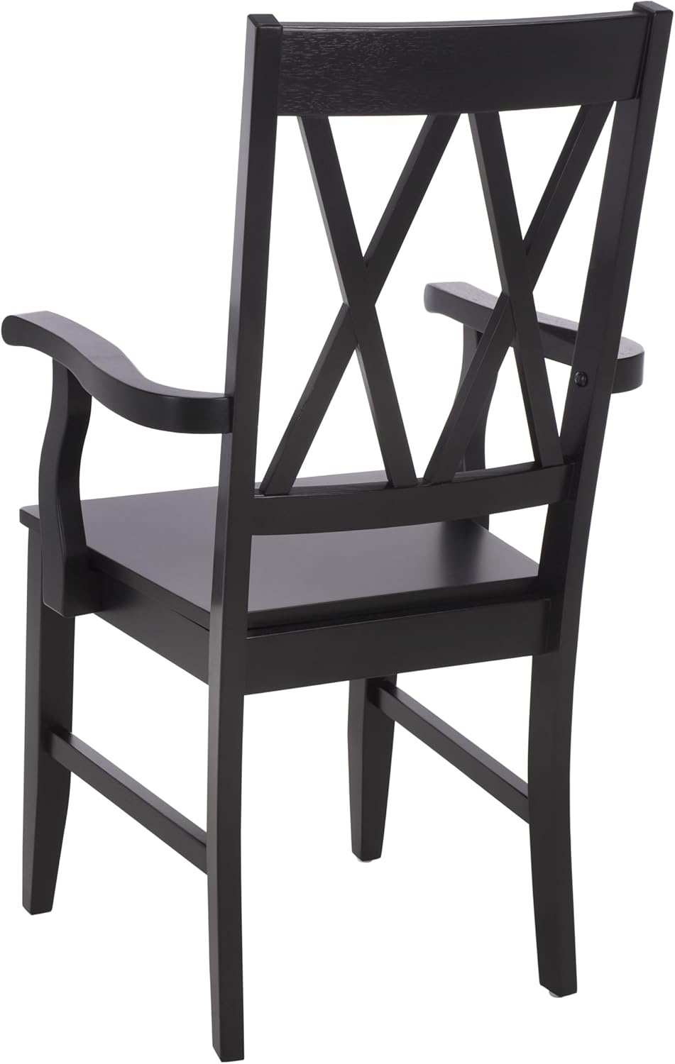 image:imageSAFAVIEH Home Collection Yana Double XBack Dining Arm Chair Solid Wood Light Oak Finish Classic Farmhouse Style DCH6901BBlack
