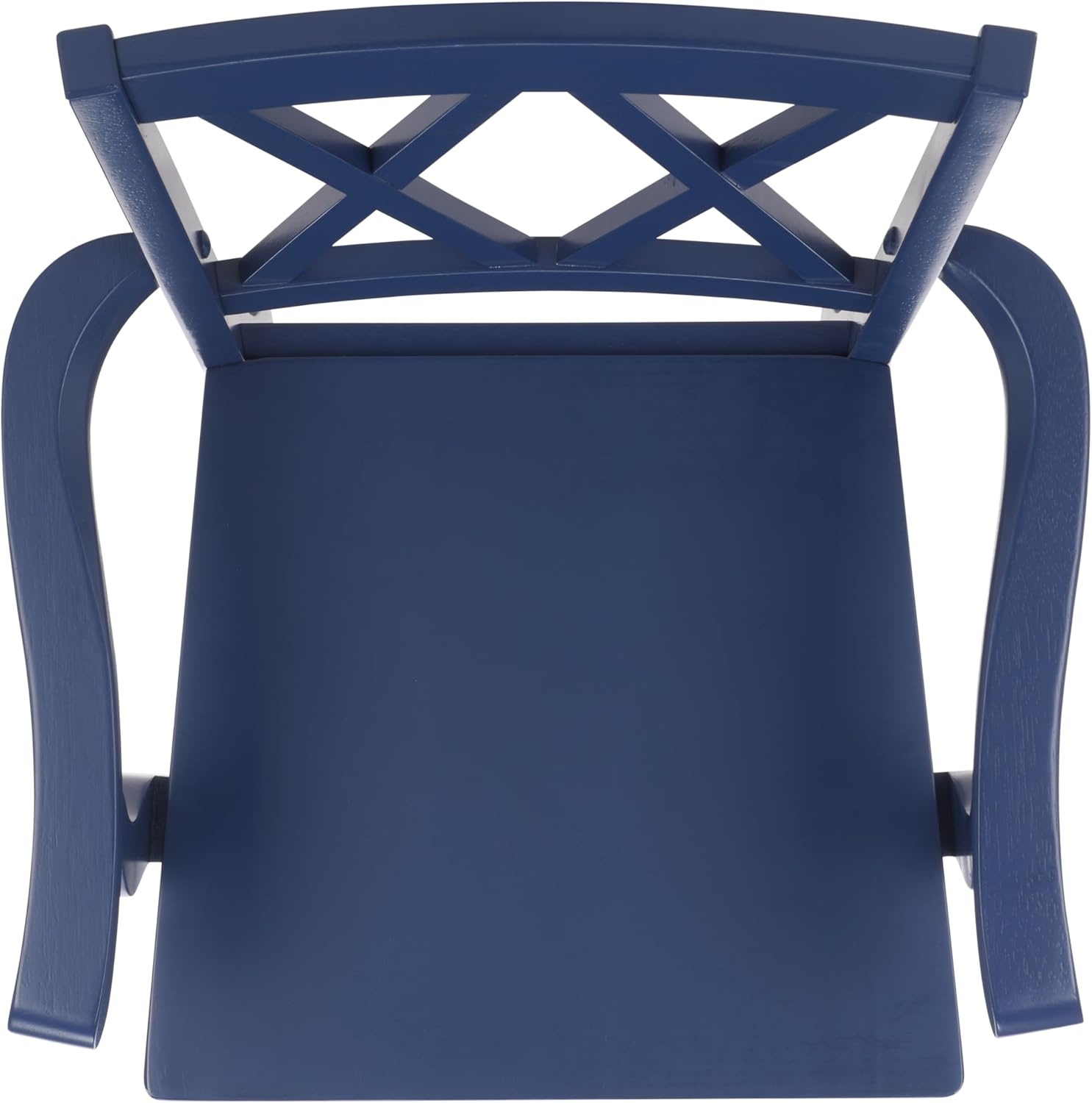 image:imageSAFAVIEH Home Collection Yana Double XBack Dining Arm Chair Solid Wood Light Oak Finish Classic Farmhouse Style DCH6901BDark Blue