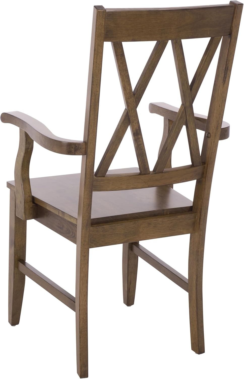 image:imageSAFAVIEH Home Collection Yana Double XBack Dining Arm Chair Solid Wood Light Oak Finish Classic Farmhouse Style DCH6901BDark Oak