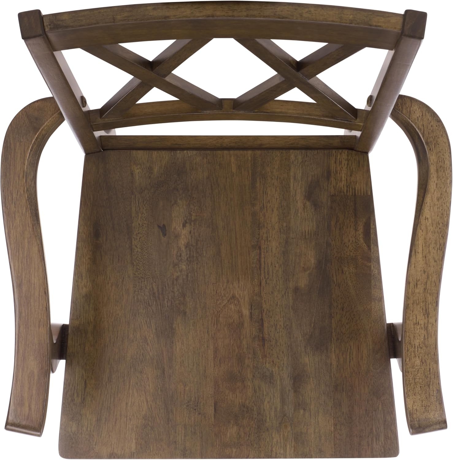 image:imageSAFAVIEH Home Collection Yana Double XBack Dining Arm Chair Solid Wood Light Oak Finish Classic Farmhouse Style DCH6901BDark Oak
