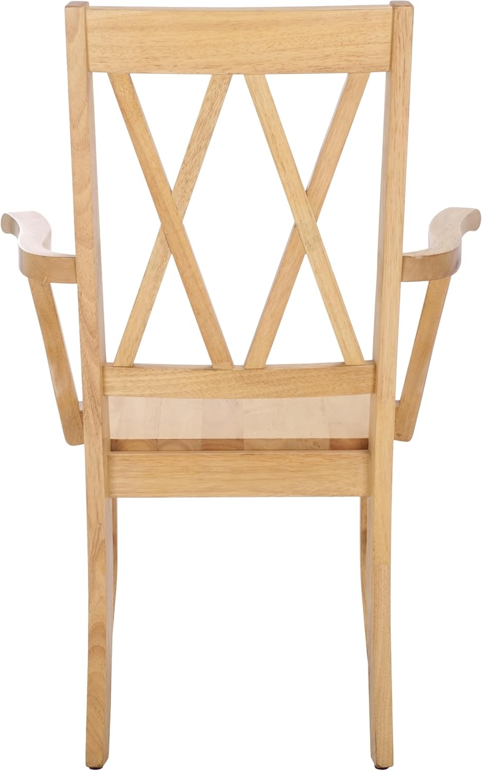 image:imageSAFAVIEH Home Collection Yana Double XBack Dining Arm Chair Solid Wood Light Oak Finish Classic Farmhouse Style DCH6901BLight Oak