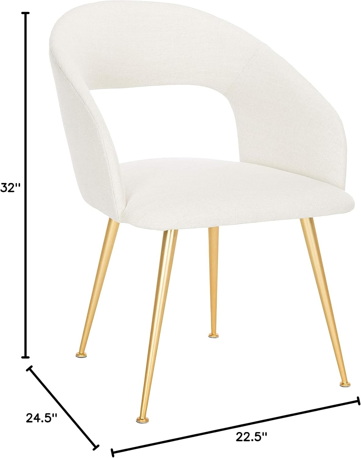 image:imageSafavieh Couture Home Lorina MidCentury Cream and Gold Dining ChairCream Gold