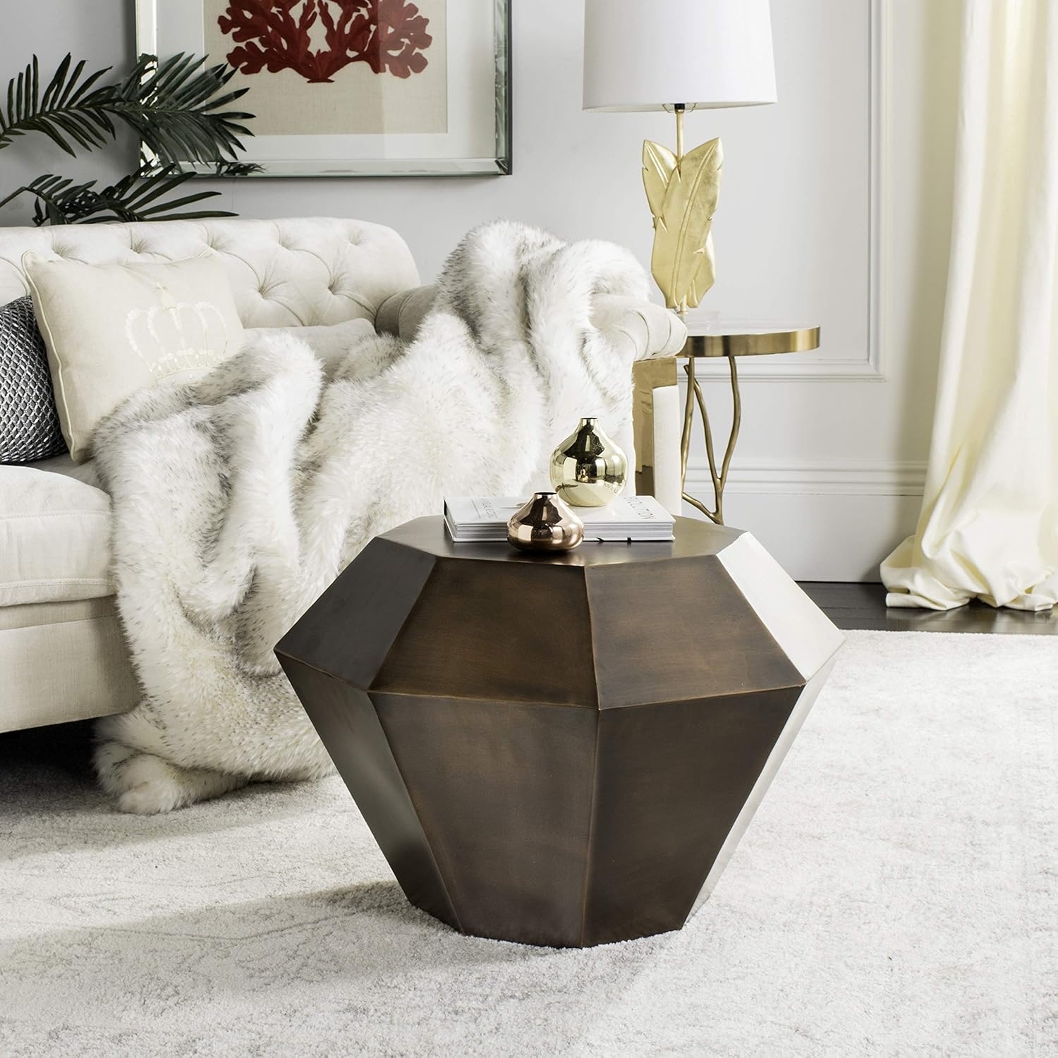 image:imageSafavieh Home Grace Antique Copper Diamond Accent TableAntique Copper