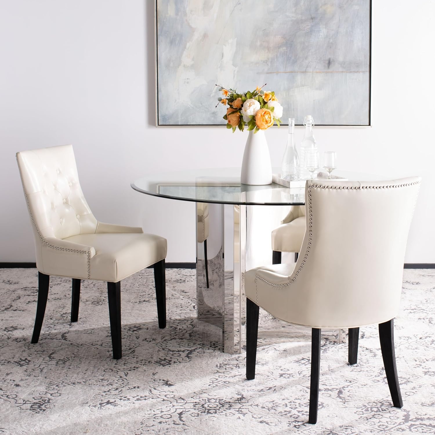 image:imageSafavieh Mercer Collection Heather Dining Chairs Beige Set of 2Cream