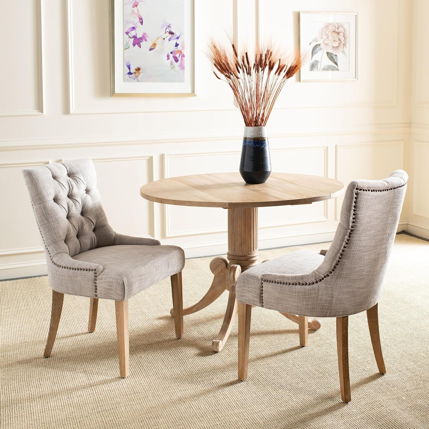 image:imageSafavieh Mercer Collection Heather Dining Chairs Beige Set of 2Grey