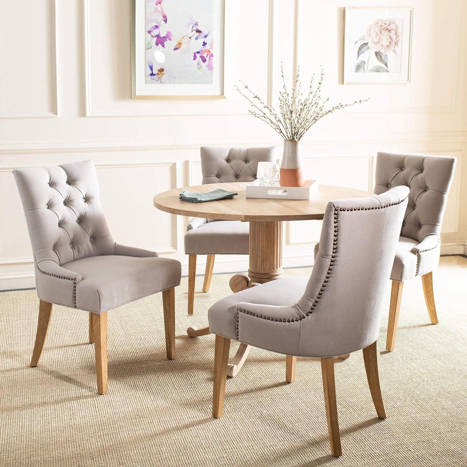 image:imageSafavieh Mercer Collection Heather Dining Chairs Beige Set of 2Taupe