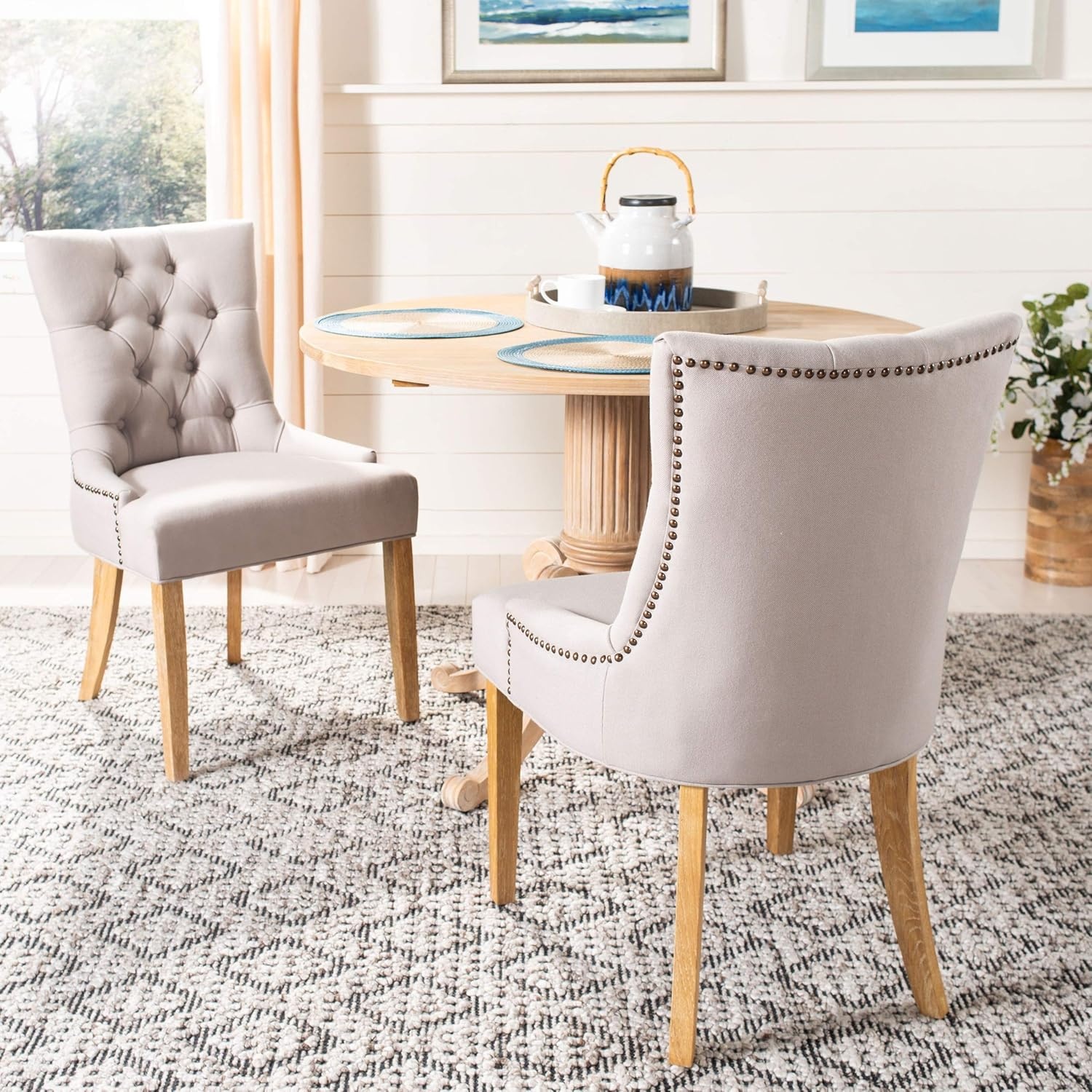 image:imageSafavieh Mercer Collection Heather Dining Chairs Beige Set of 2Taupe