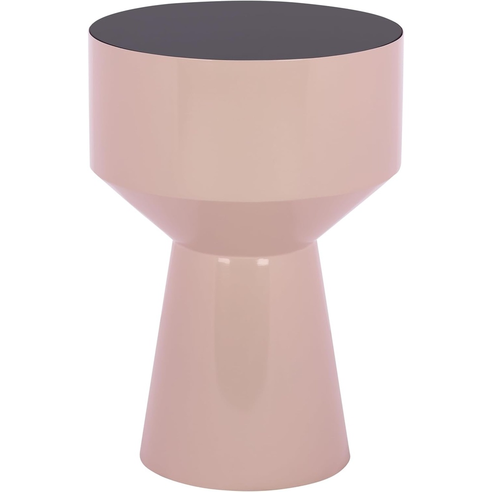 image:imageSAFAVIEH Home Collection Sumiko Accent Table with Black Glass Top amp Bordeaux Iron Base Modern Sculptural Side Table Fully Assembled ACC3233BBlackTaupe