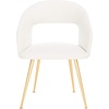 Safavieh Couture Home Lorina Mid-Century Cream and Gold Dining Chair(Cream / Gold)