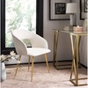 Safavieh Couture Home Lorina Mid-Century Cream and Gold Dining Chair(Cream / Gold)