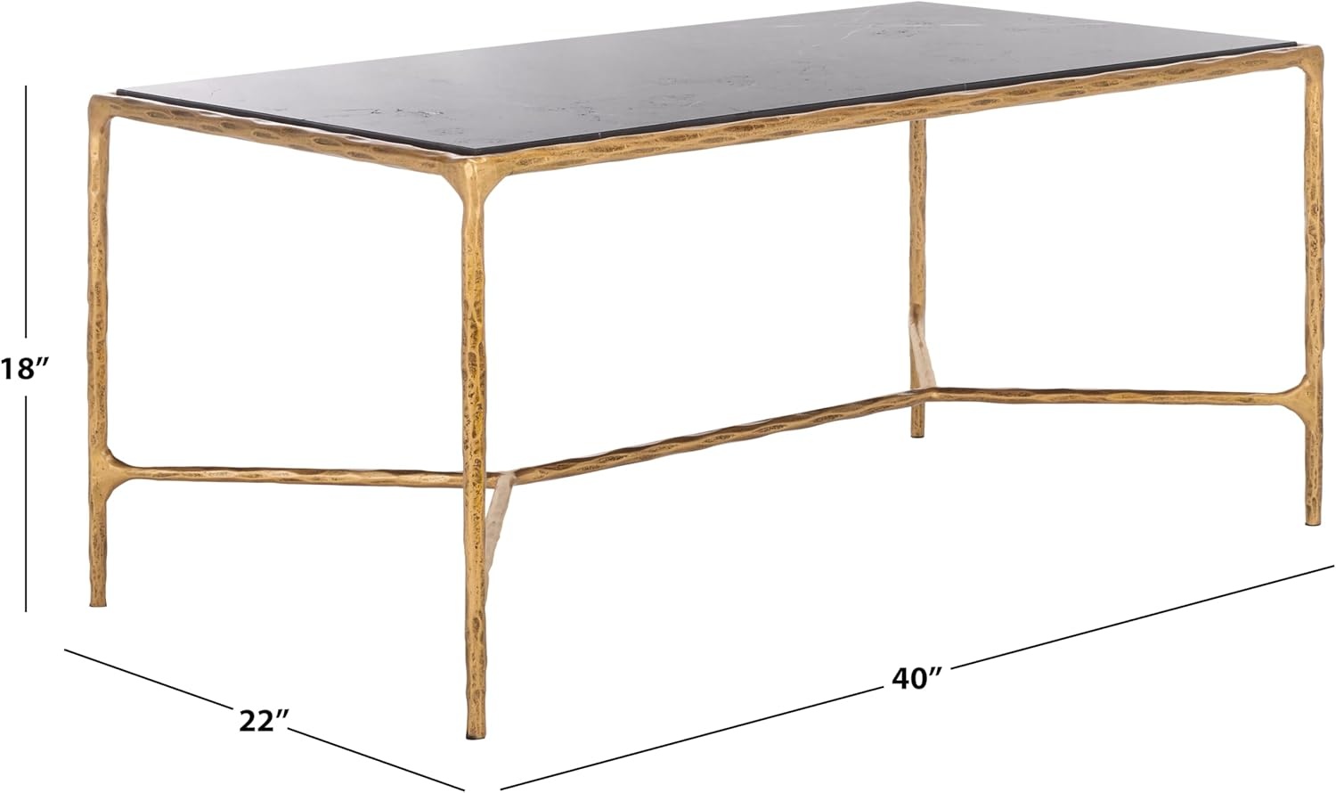 image:imageSAFAVIEH Couture Collection Jessa Brass MetalGlass Top Rectangle Coffee Table Fully AssembledBrassBlack