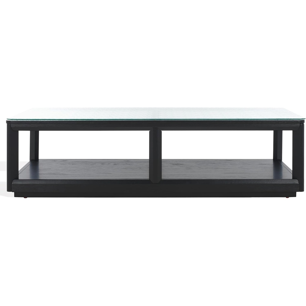 image:imageSAFAVIEH Couture Collection Benecarlo NaturalGlass Top Coffee TableBlackClear