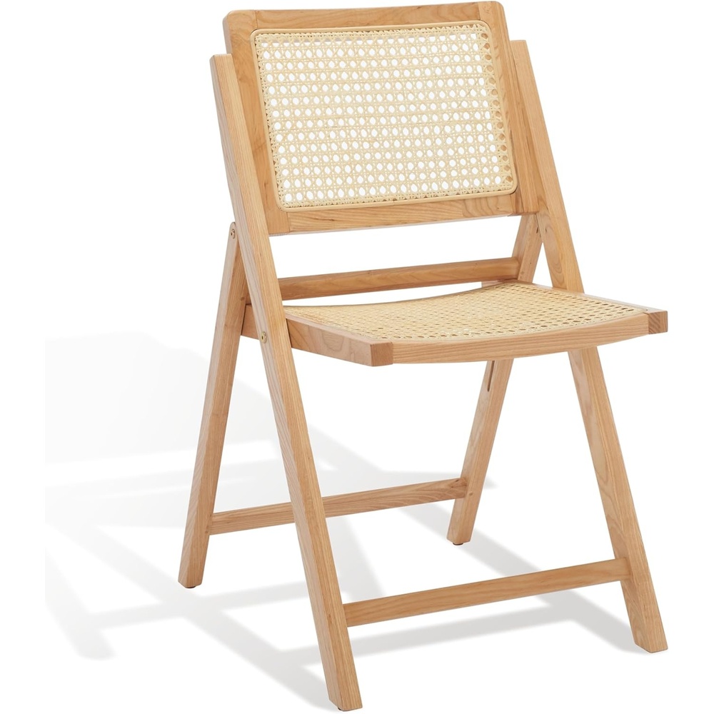 image:imageSAFAVIEH Couture Collection Desiree Tropical Coastal BlackNatural Cane Solid Wood Folding Dining Chair Set of 2 Fully AssembledNatural